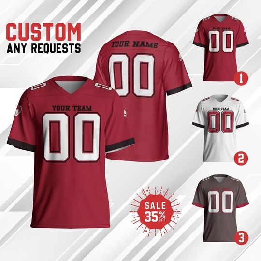 Discover Custom Team Buccaneer Football Jersey Collection, Personalized Team name & Number jersey, Game Day Outfit For American Football Fan