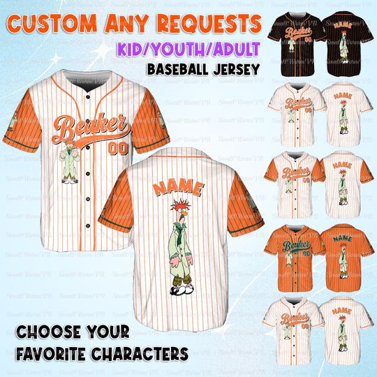 Discover Disney Muppets Beaker Jersey, Kermit And Friends Characters Jersey, Disney Beaker Baseball Shirt, Disney Muppets Vacation Shirt