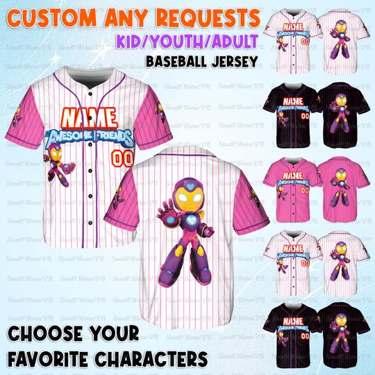 Personalize Iron Man And His Awesome Friends Jersey, Iron Man Iron Heart And His Amazing Friends Shirt, Iron Heart Birthday Boy/Girl Shirt