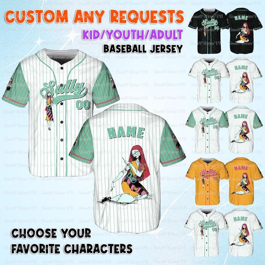 Discover Disney Night Before Christmas Jersey, Night Before Christmas Sally Jersey, Disney Sally Skellington Shirt, Disney Nightmare Baseball Shirt