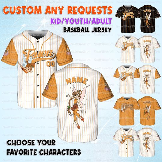 Discover Disney Fairies Fairy Fawn Jersey, Fairies Movie Characters Jersey, Disney Fairy Fawn Birthday Shirt, Matching Fairies Group Shirt