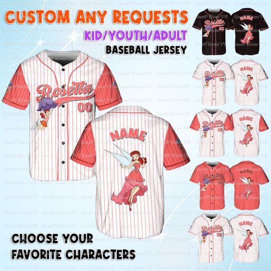 Discover Disney Fairies Movie Rosetta Jersey, Tinkerbell And Friends Custom Jersey, Disney Fairy Rosetta Baseball Shirt, Fairies Girl Trip Shirt