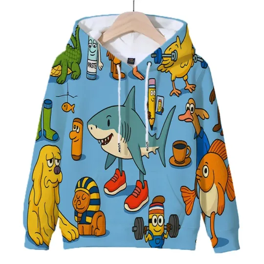Discover Child Italian Brainrot Sweatshirt Kids Fun Game Pattern Clothes Bombombini Guzini Hoodied Loose Men Women Hoodies Cool Pullovers