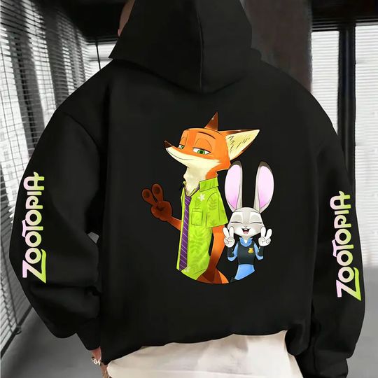 Discover Disney Zootopia Judy Men's Hoodie Autumn Winter Casual Unisex Pullover Sweatshirt Clothing Hoody Oversized Streetwear
