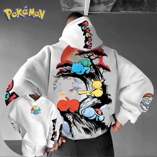 Discover Poket mons Handheld Game Original Partner Hoodie for Men and Women Autumn/winter New Top Harajuku Large Size Casual Trend Sweater