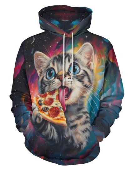 Discover Hoodies for Men Women Novelty 3D Graphic Pullover Sweatshirt Hoodie Cool Funny Galaxy Hoody
