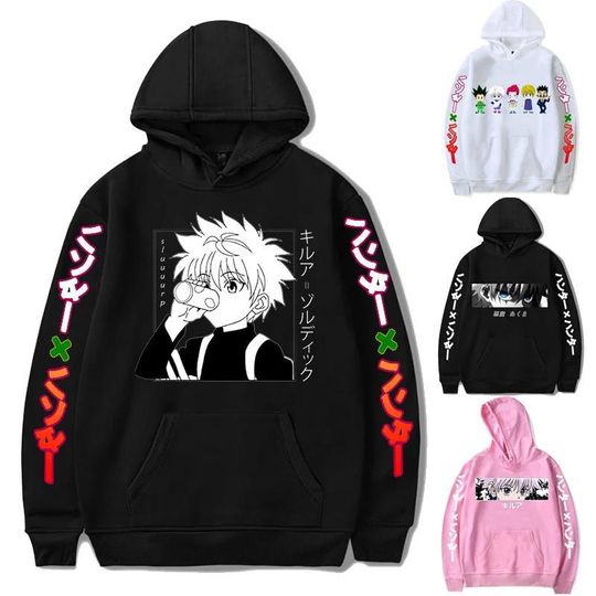 Hunter Killua GON Kurapika Zoldyck  Hoodies Print Fashion Sweatshirt Casual Unisex Autumn Winter Fleece Streetwear Tops Male