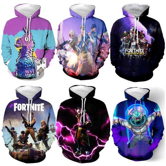 Discover Children's Fortnite 2024 Sweatshirt 3D Digital Printed Hoodie Men's and Women's Pullover Jacket Long Sleeve Children's Gift