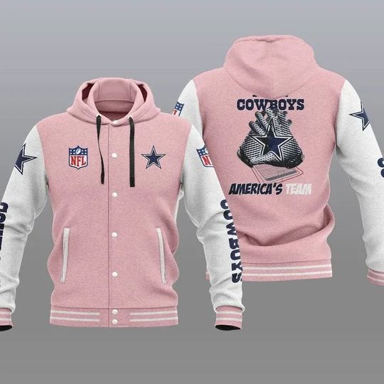Dallas Cowboys Hooded Varsity Jacket, Football Lover Gift, Game Day Jacket