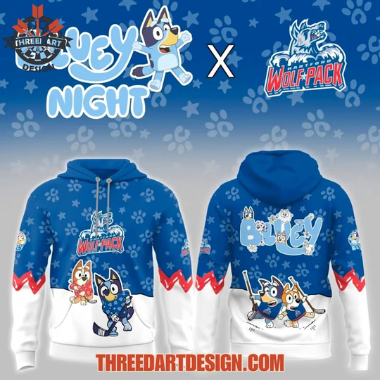 Hartford Wolf Pack BlueyDad Night Game 3D Hoodie 2026 All Over Print Fan Streetwear