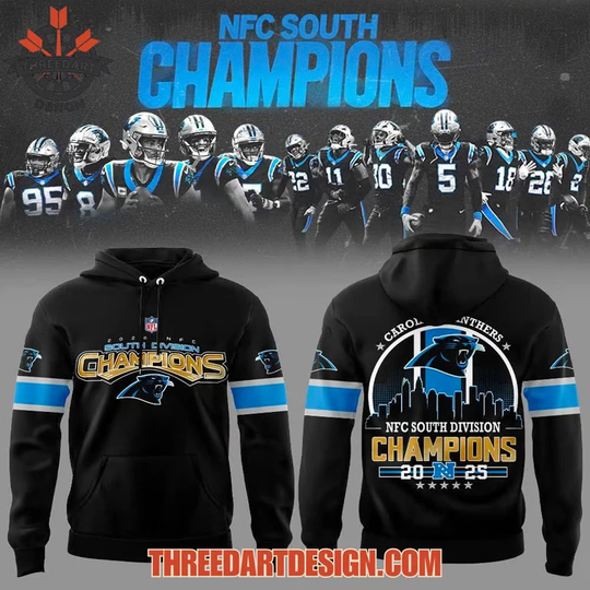 Discover Carolina NFC South Champions 3D Hoodie 2026 AOP Fan Streetwear