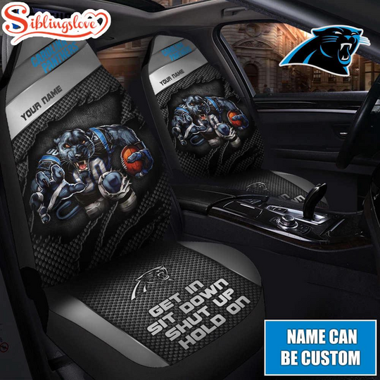 Custom Name Carolina Panthers football Car Seat Covers
