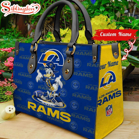 Custom Name football Los Angeles Rams Donald Duck Leather Handbag For Fans