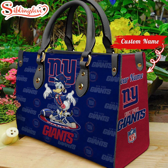 Custom Name football New York Giants Donald Duck Leather Handbag For Fans
