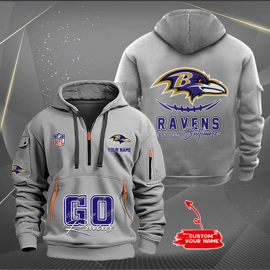 Discover Baltimore Ravens New Personalized Quarter Zip Hoodie Limited Edition