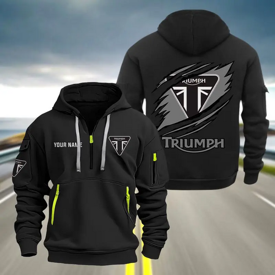 Discover Customized Triumph Heavy Hoodie, Quarter Zip Hoodie