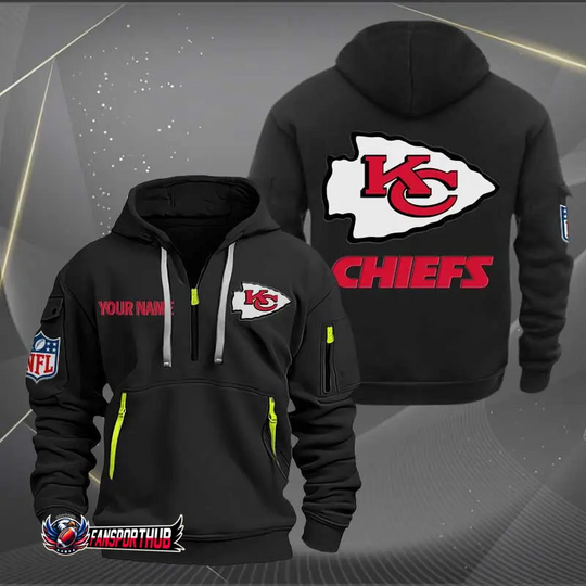 Kansas City Chiefs New Personalized Quarter Zip Hoodie Limited Edition