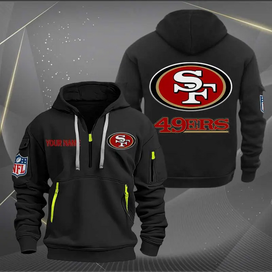 Personalized San Francisco 49ers Logo football Quarter Zip Hoodie Style
