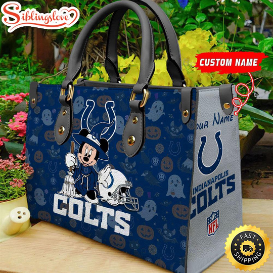 Discover Custom Name football Indianapolis Colts Minnie Mouse Sport Women Handbag