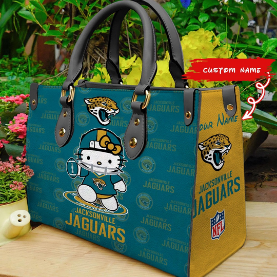 Discover Custom Name football Jacksonville Jaguars Kitty Women Hand Bag