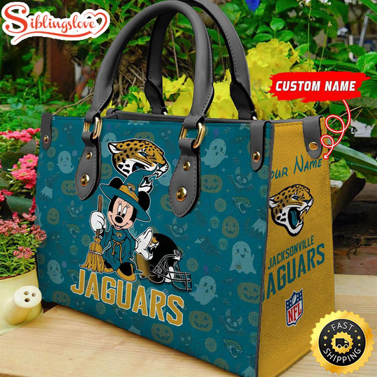Discover Custom Name football Jacksonville Jaguars Minnie Mouse Sport Women Handbag