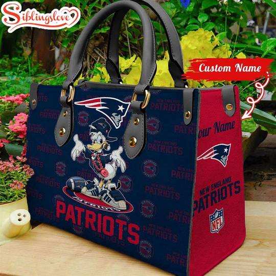Discover Custom Name football New England Patriots Donald Duck Leather Handbag For Fans