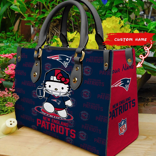 Custom Name football New England Patriots Kitty Women Hand Bag