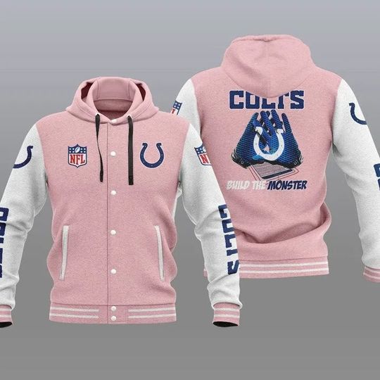 Indianapolis Colts Hooded Varsity Jacket, Football Lover Gift, Game Day Jacket
