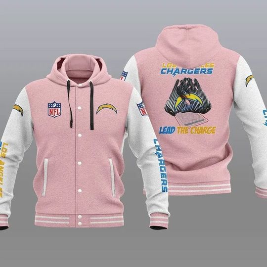 Los Angeles Chargers Hooded Varsity Jacket, Football Lover Gift, Game Day Jacket