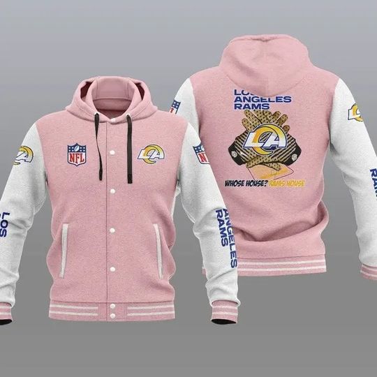 Los Angeles Rams Hooded Varsity Jacket, Football Lover Gift, Game Day Jacket