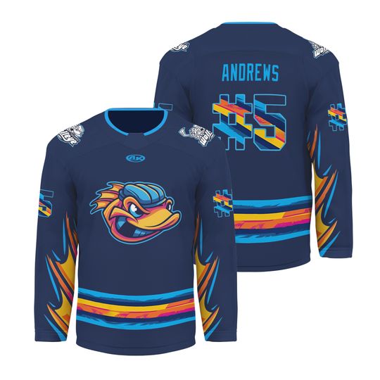 Personalize Toledo Walleye Kids Takeover Hockey Shirt Unisex Hockey Team Apparel