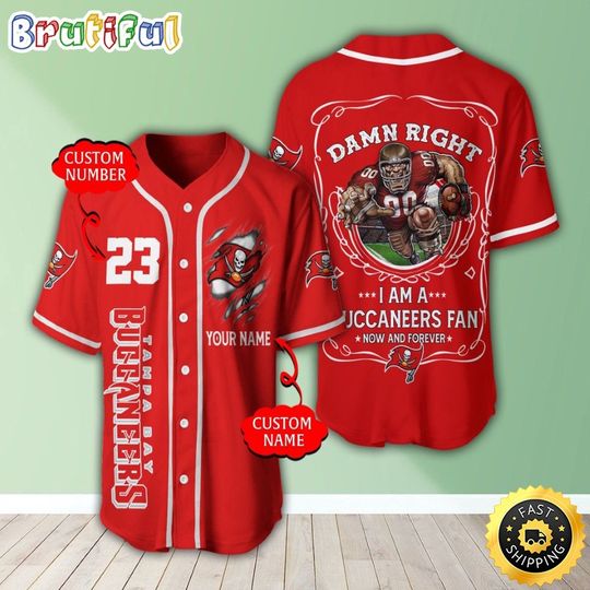 Tampa Bay Buccaneers Baseball Jersey Team Spirit Tops