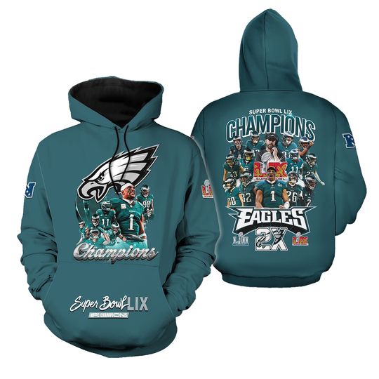 Philadelphia Eagles  Champions Hoodie Go Eagles Football Fan Gear Pullover Gift