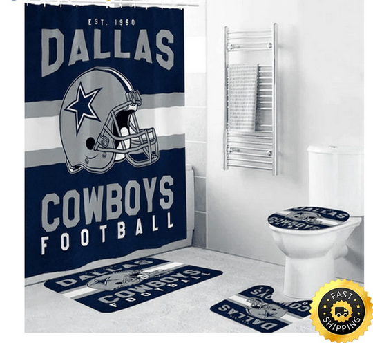 Discover Dallas Cowboys Shower Curtain Football Team Helmet Shower Curtain Sets