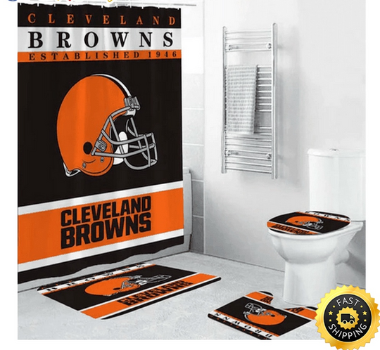 Discover Cleveland Browns Shower Curtain Sets Sport Team Helmet