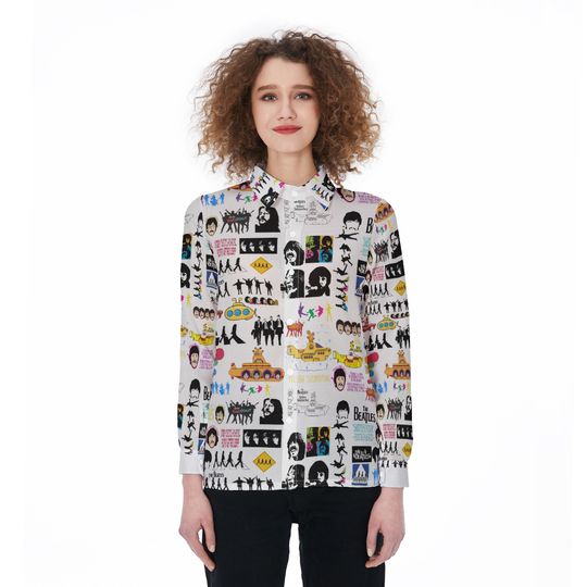 The Beatles Linen Shirt, The Beatles Band Linen Blouse, Music Band Linen Button Shirt, Rock And Roll Women Shirt, The Beatles Merch