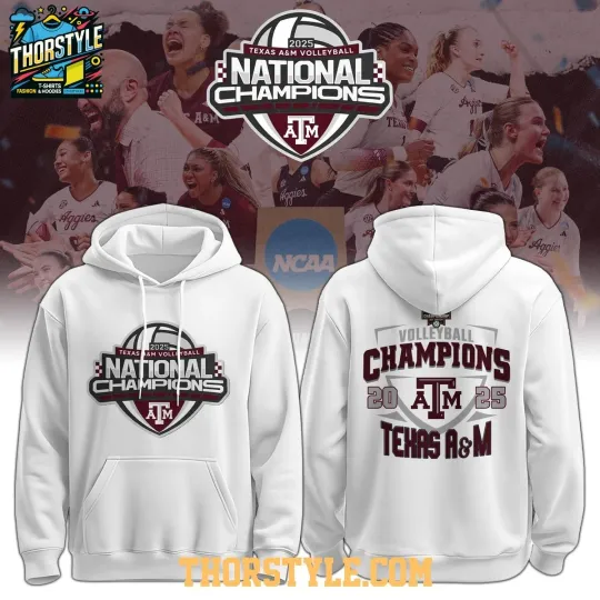 Discover Texas A&M Aggie NCAA Women's Volleyball National Champions 2025 Hoodie