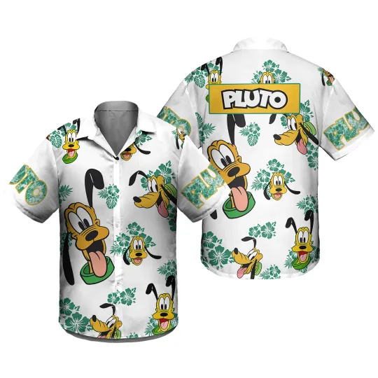Discover Disney Summer Beach Pluto Dog Hibiscus Disney Aloha Hawaiian Shirt