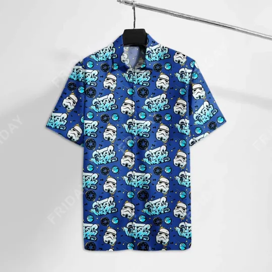 Discover Disney Star Wars Summer Beach Starwars Trooper Blue Aloha Hawaiian Shirt