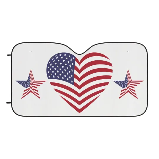 Discover The I Love America Car Windshield Sunshade Cover - 30" x 55"