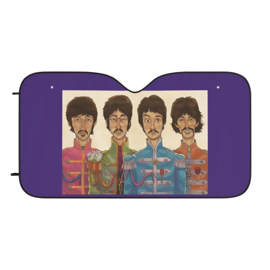 Discover The Beatles Sgt Pepper Art Car Windshield Sunshade Cover - 30" x 55"