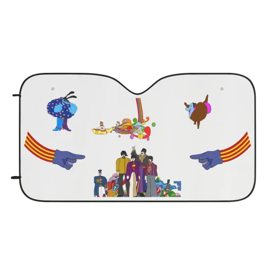 Discover The Beatles Yellow Submarine Art Car Windshield Sunshade Cover - 30" x 55"
