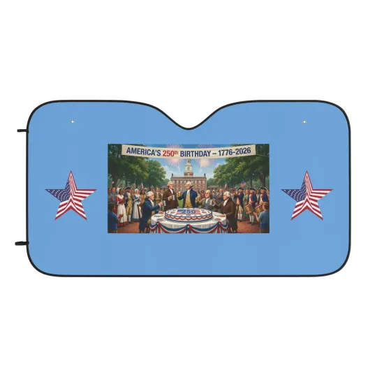 Discover Happy 250th Birthday With The Founding Fathers - Windshield Cover - 30" x 55"