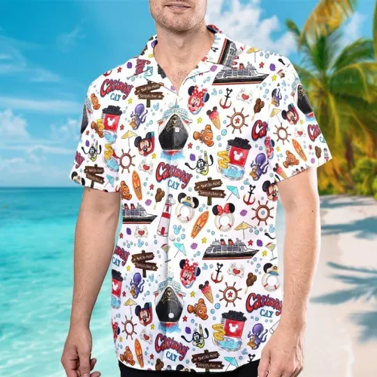 Disney Mickey Mouse Stitch And Lilo, Finding Nemo Cruise Hawaiian Shirt
