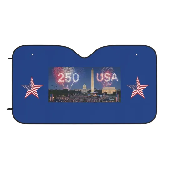 Happy 250th Birthday America Washington DC Windshield Cover
