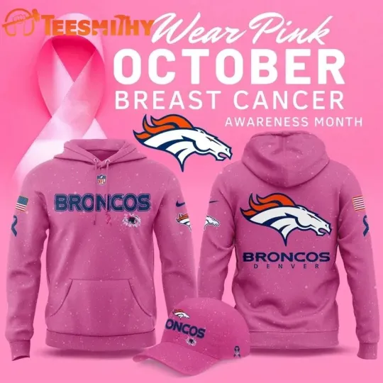 Discover Limited Edition Denver city Bronco Breast Cancer Awareness Pink 2025 Hoodie
