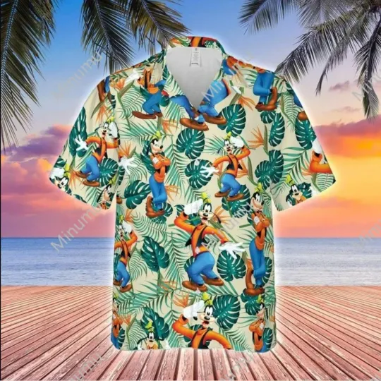 Discover Disney Summer Beach Goofy Tropical Disney Aloha Hawaiian Shirt