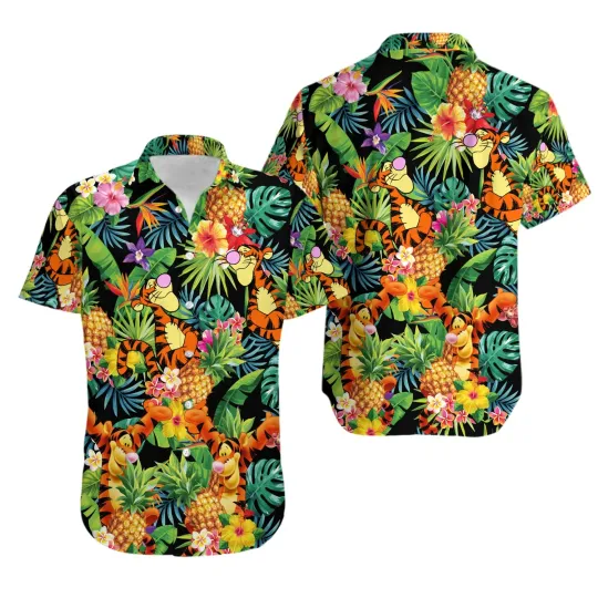 Discover Disney Summer Beach Tigger Pineapple Tropical Disney Aloha Hawaiian Shirt