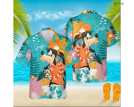 Discover Disney Summer Summer Beach Goofy Disney Aloha Hawaiian Shirt