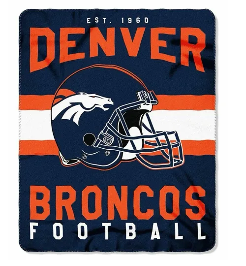 Bed Throw - Singular Fleece Blanket - football - Denver Broncos